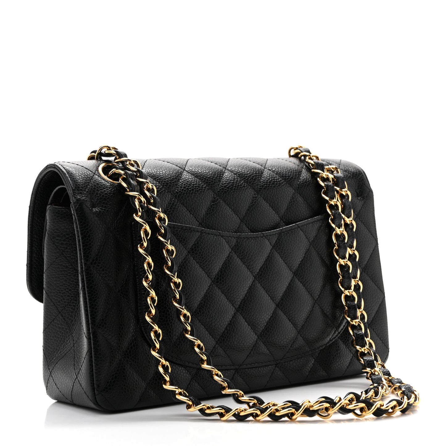 Caviar Quilted Small Double Flap Black
