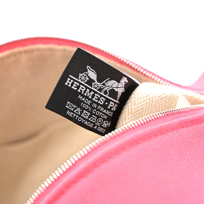 Hermes Canvas Large Bride-A-Brac Pouch Hibiscus 7 of 10