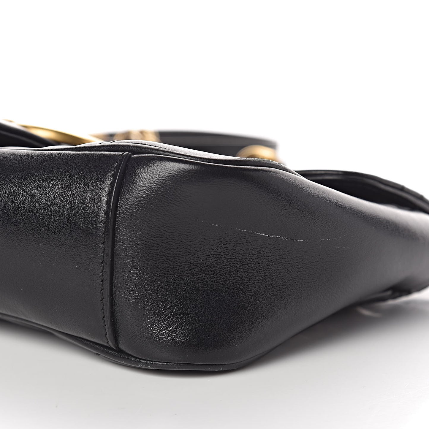 Calfskin Matelasse Small GG Marmont Shoulder Bag Black