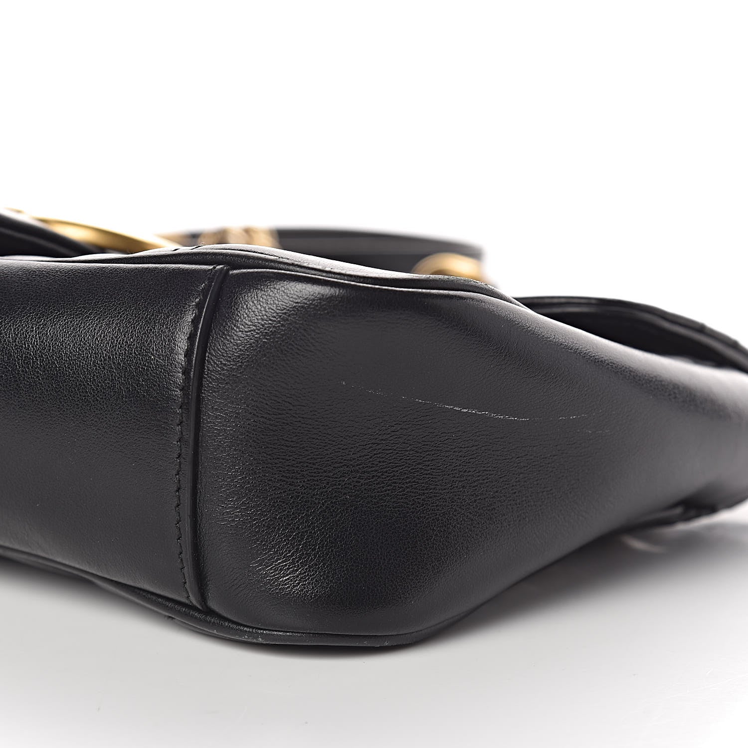 Gucci Calfskin Matelasse Small GG Marmont Shoulder Bag Black 11 of 16