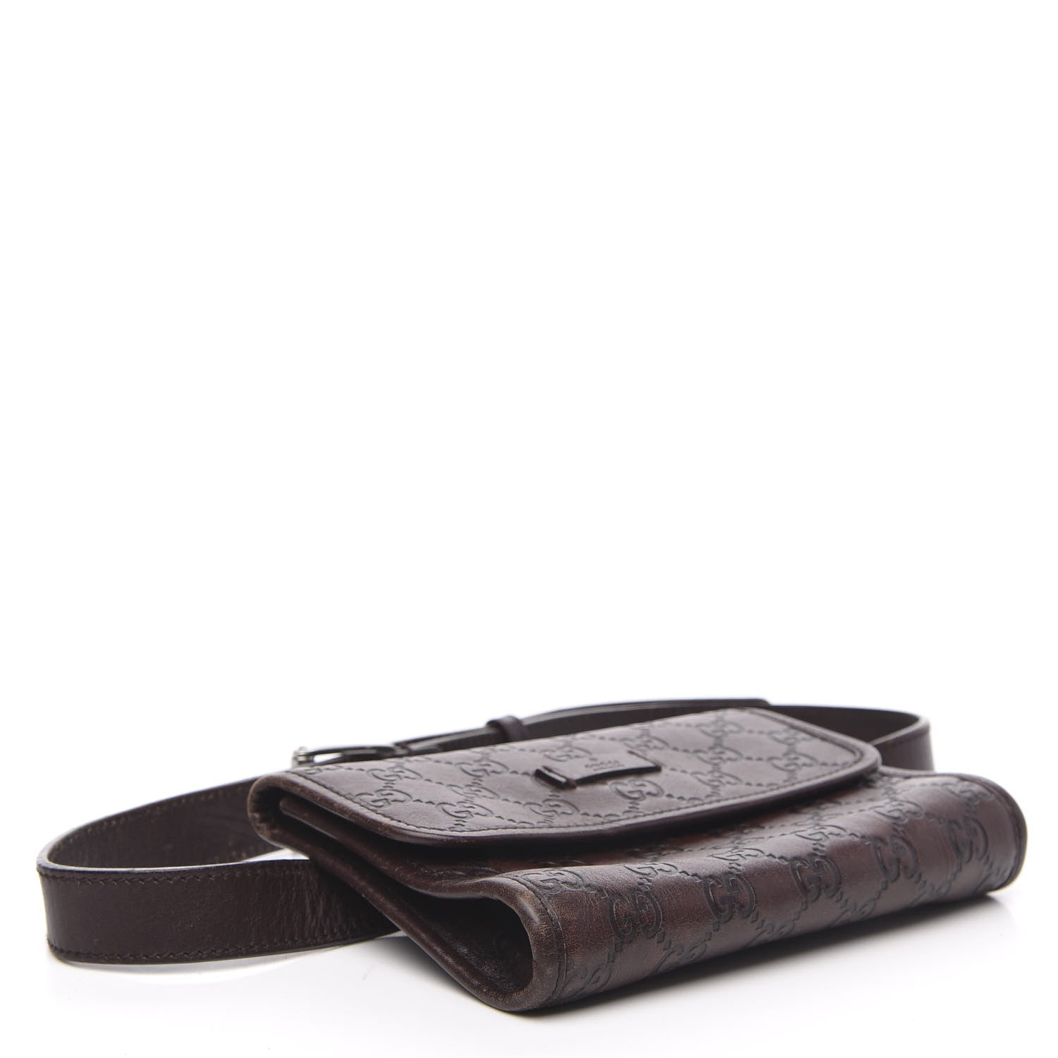 Gucci Guccissima Slim Belt Bag Dark Brown 4 of 15