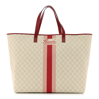 Gucci GG Plus Monogram Web Stripe Large Joy Tote Red 1 of 10