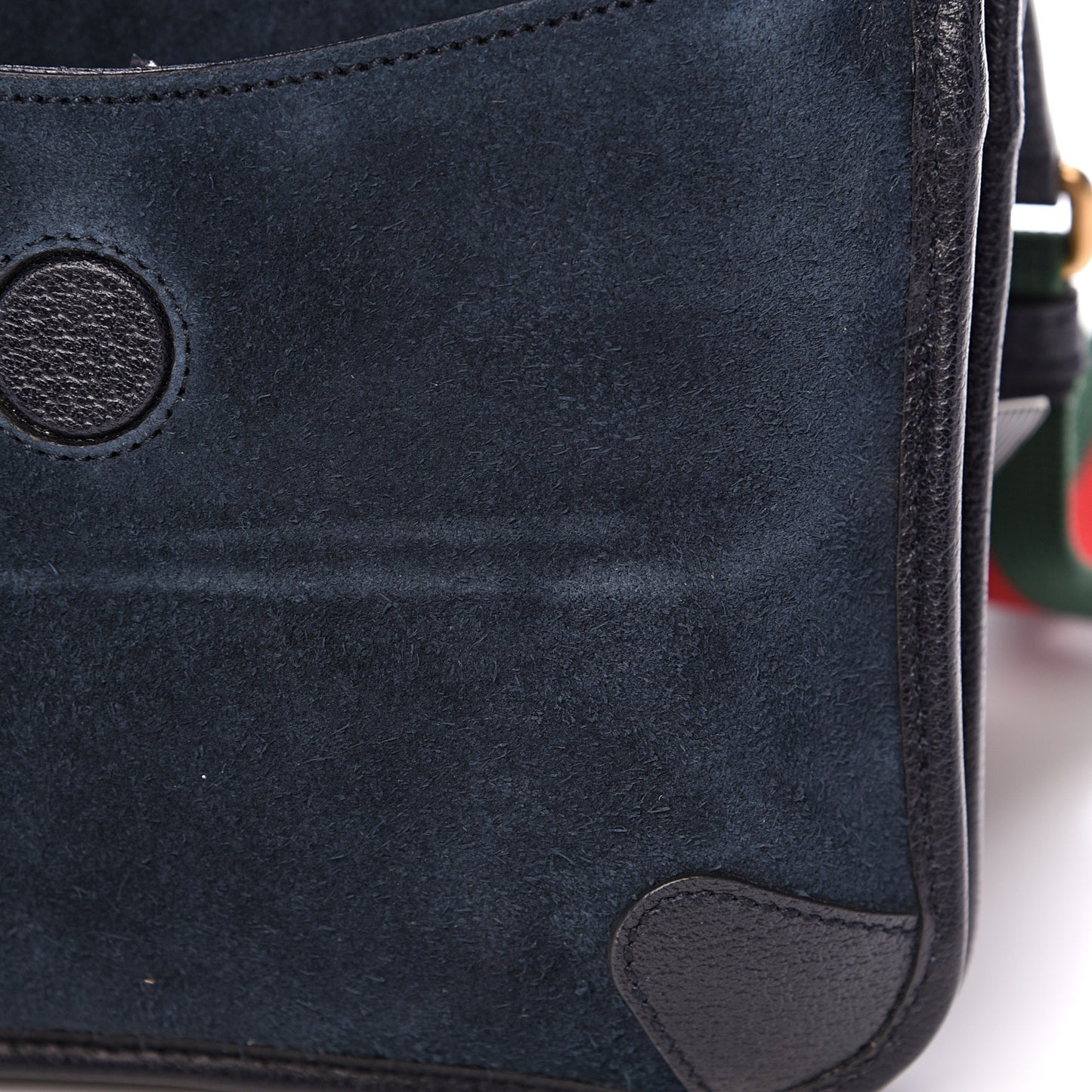 Suede Web Small Neo Vintage Double Flap Messenger Bag Blue