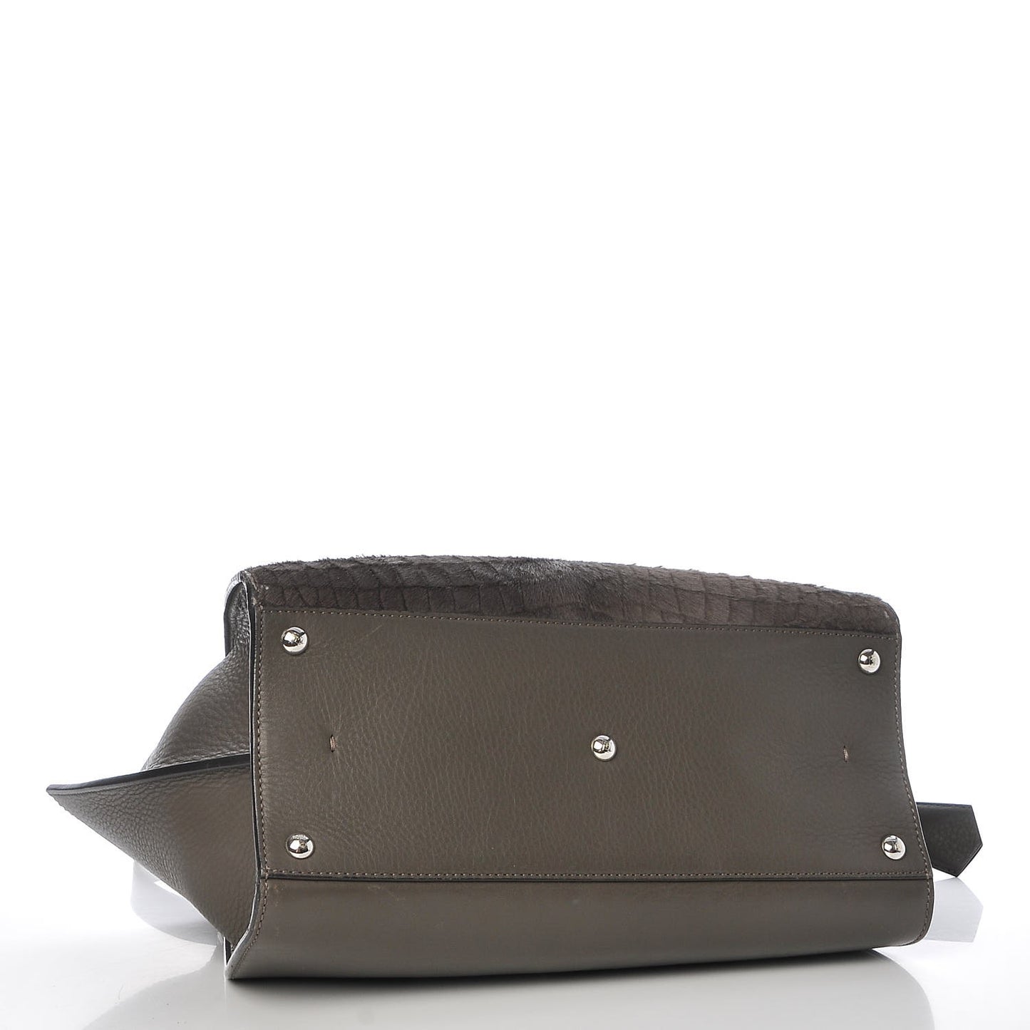Vitello Pelo Flamingo Crocodile Embossed Petite 3Jours Tote Carbone
