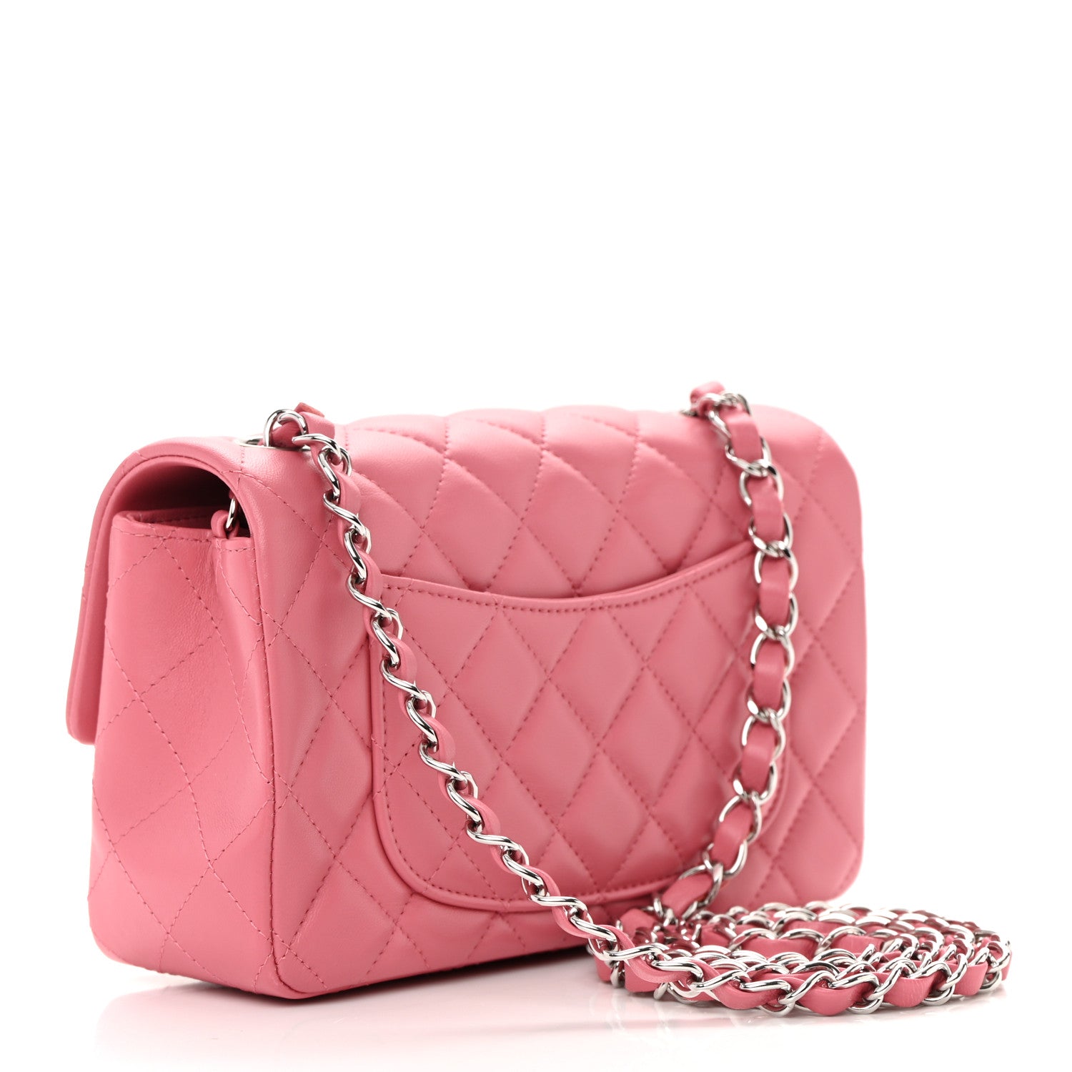 Chanel Lambskin Quilted Mini Rectangular Flap Pink 3 of 12
