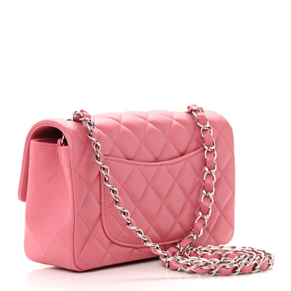 Chanel Lambskin Quilted Mini Rectangular Flap Pink 3 of 12