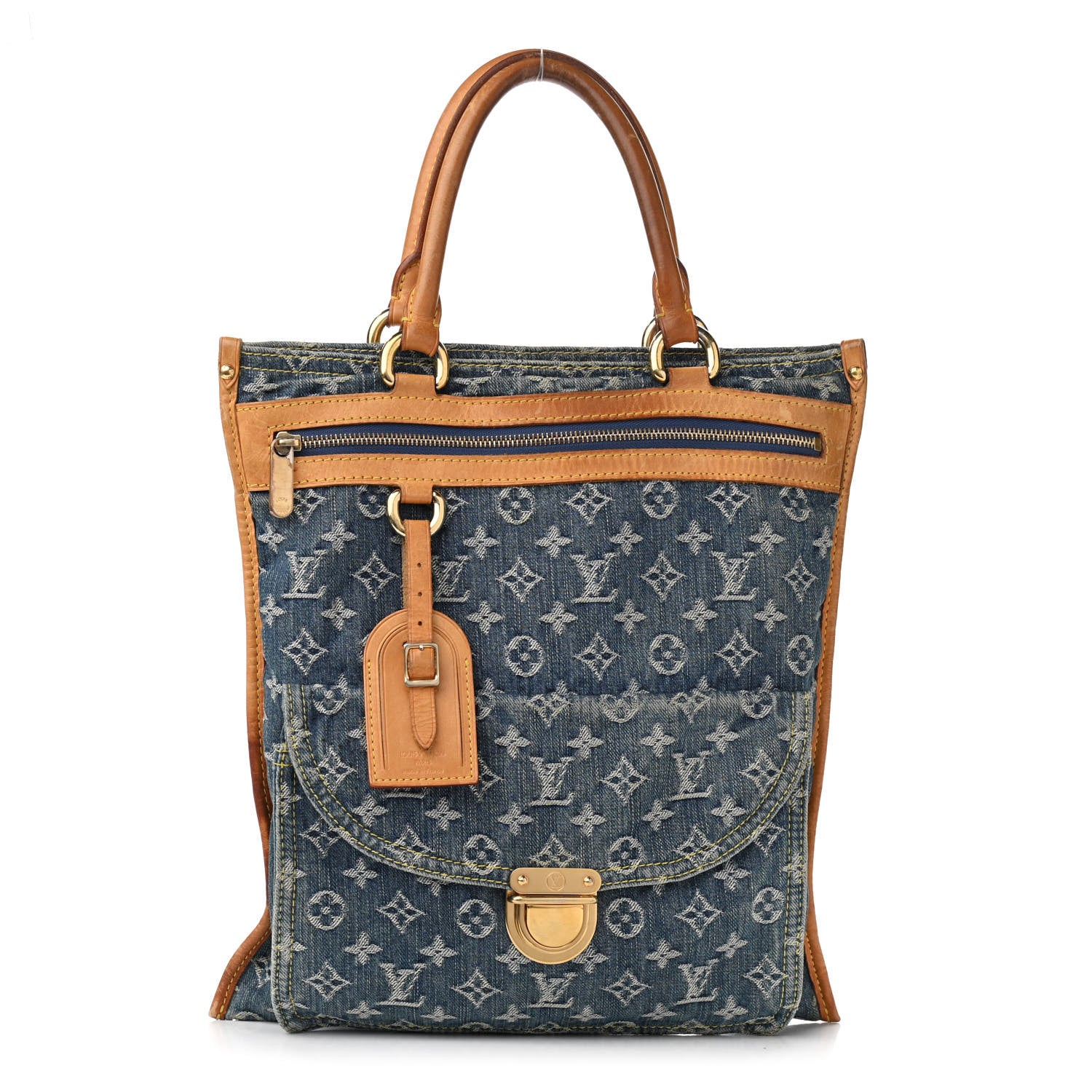 Louis Vuitton Monogram Denim Sac Plat Blue 1 of 14