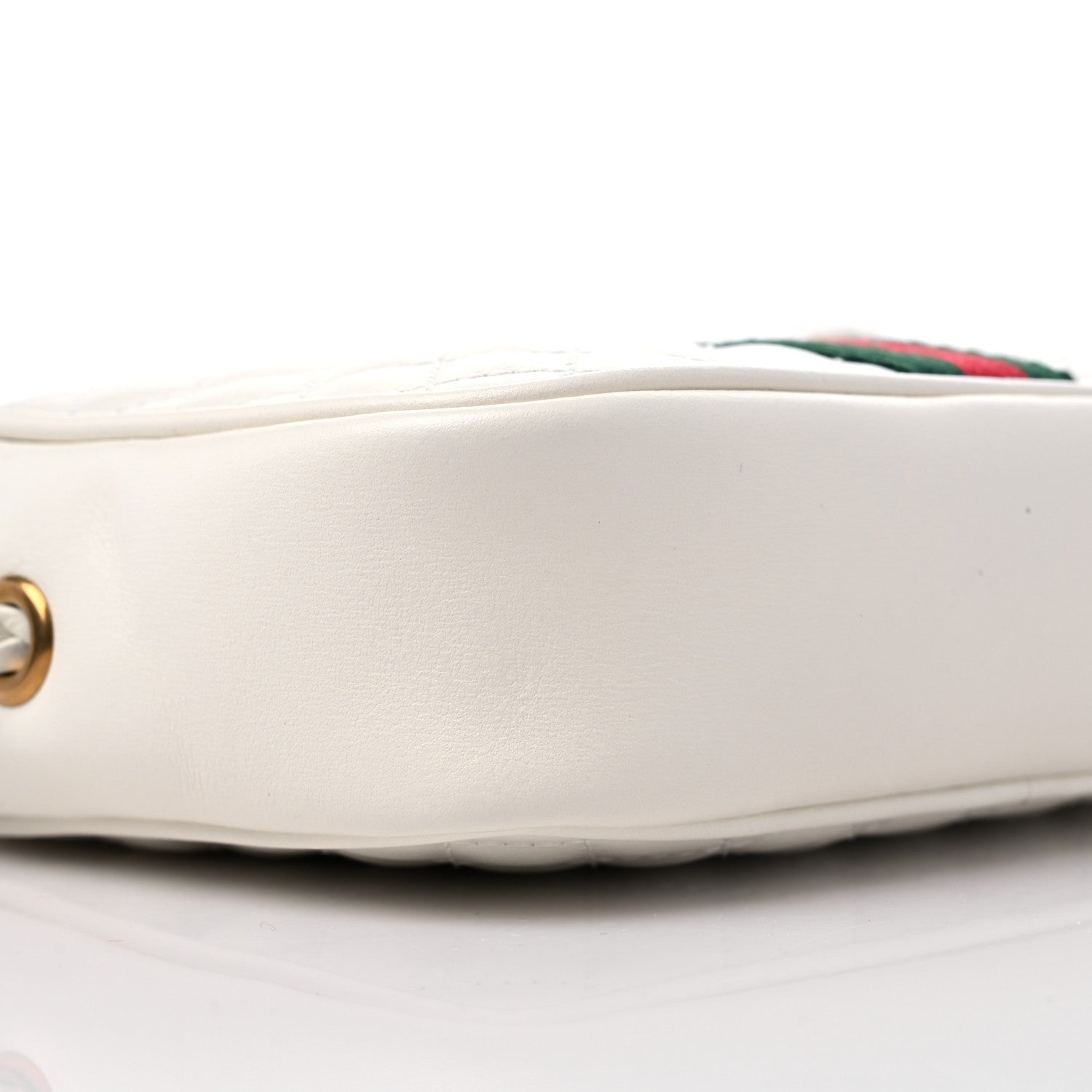 Gucci Calfskin Web Trapuntata Mini Shoulder Bag Off White 8 of 10