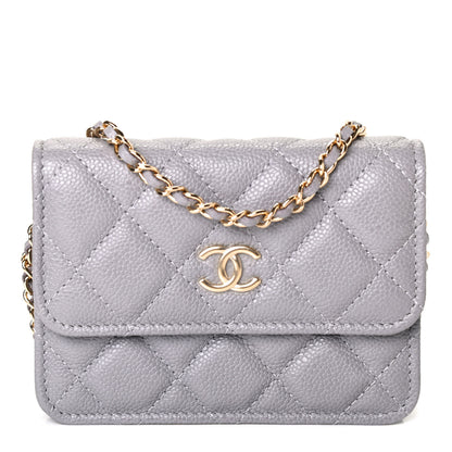 Chanel Caviar Quilted Miss Coco Clutch With Chain Grey 1 of 4