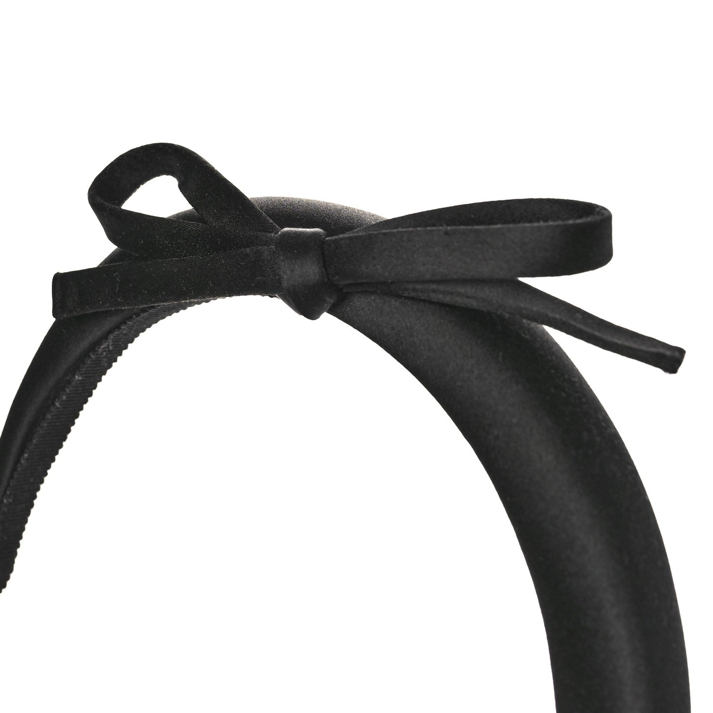 Satin Bow Headband Black