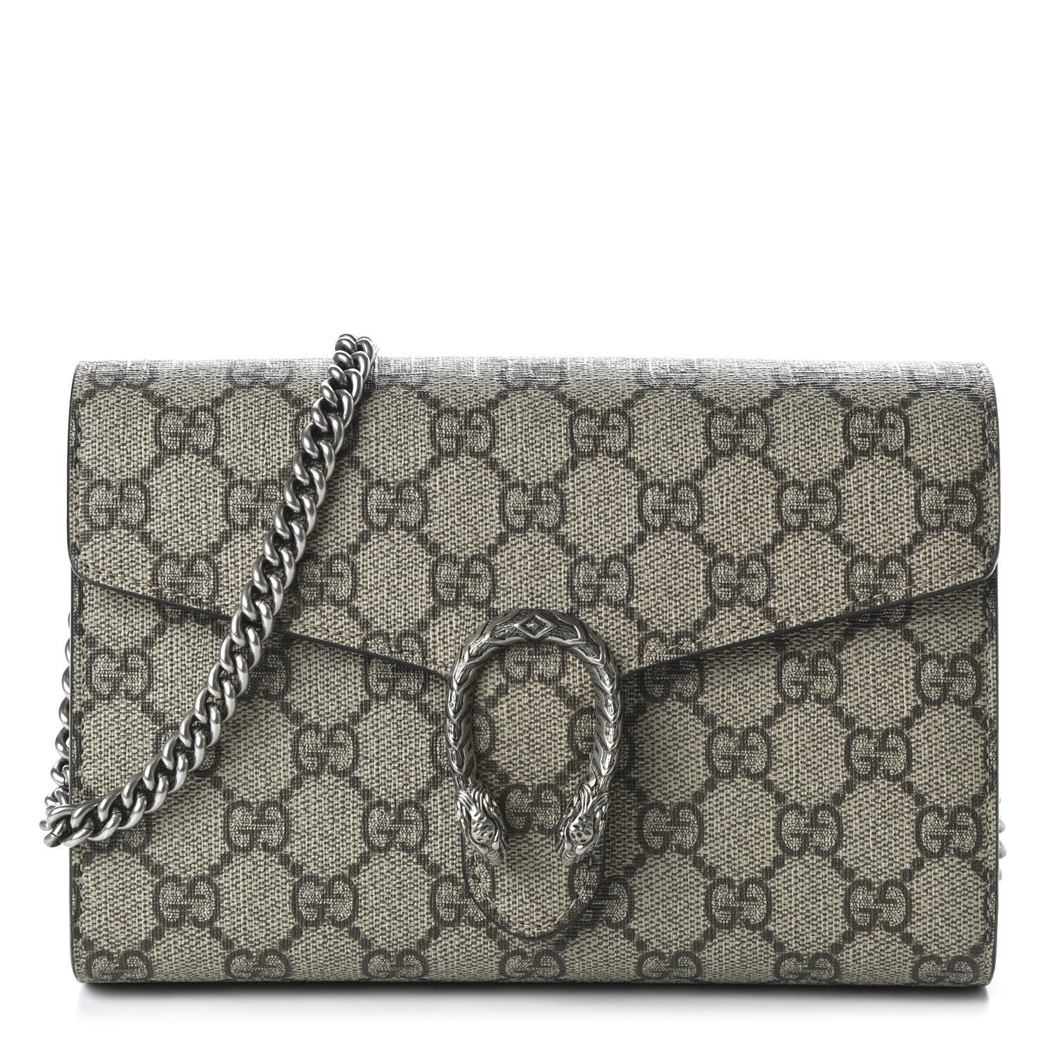Gucci GG Supreme Monogram Mini Dionysus Chain Wallet Beige Taupe 1 of 8