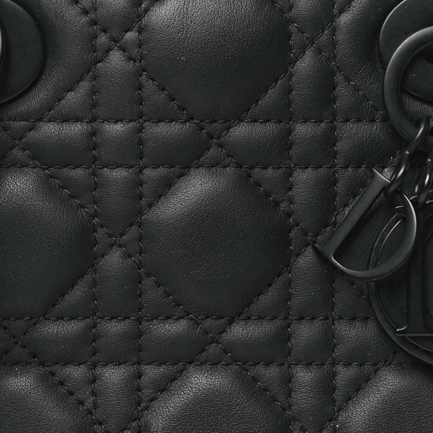 Ultra Matte Calfskin Cannage Mini Lady Dior Black