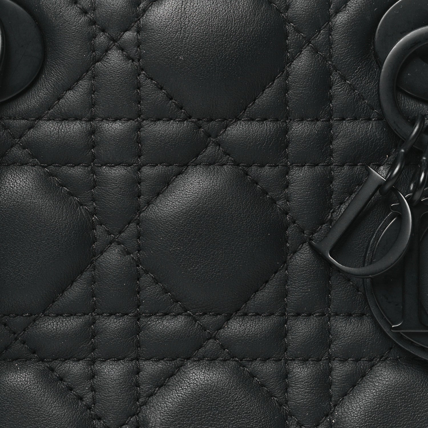 Christian Dior Ultra Matte Calfskin Cannage Mini Lady Dior Black 8 of 12