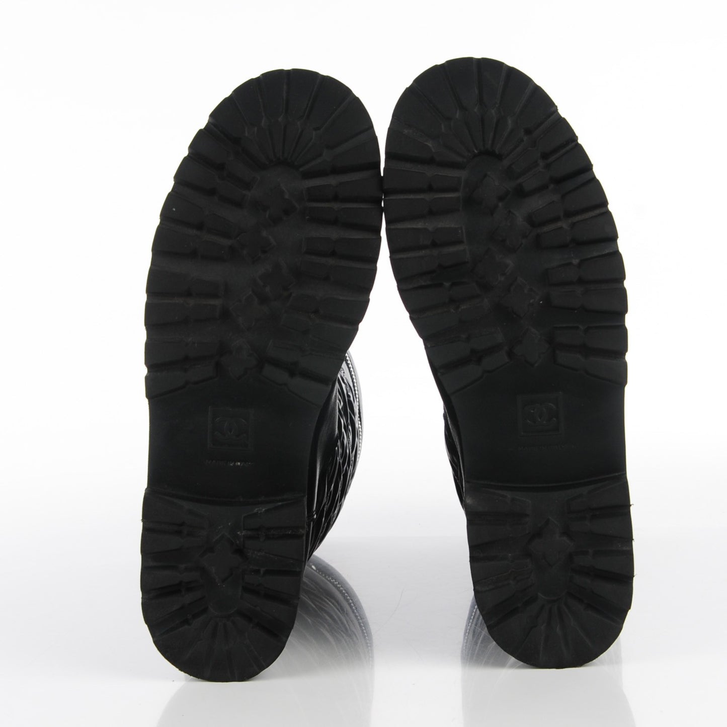 Calfskin Nylon Quilted Motorcycle Zip Boots 41.5 Black