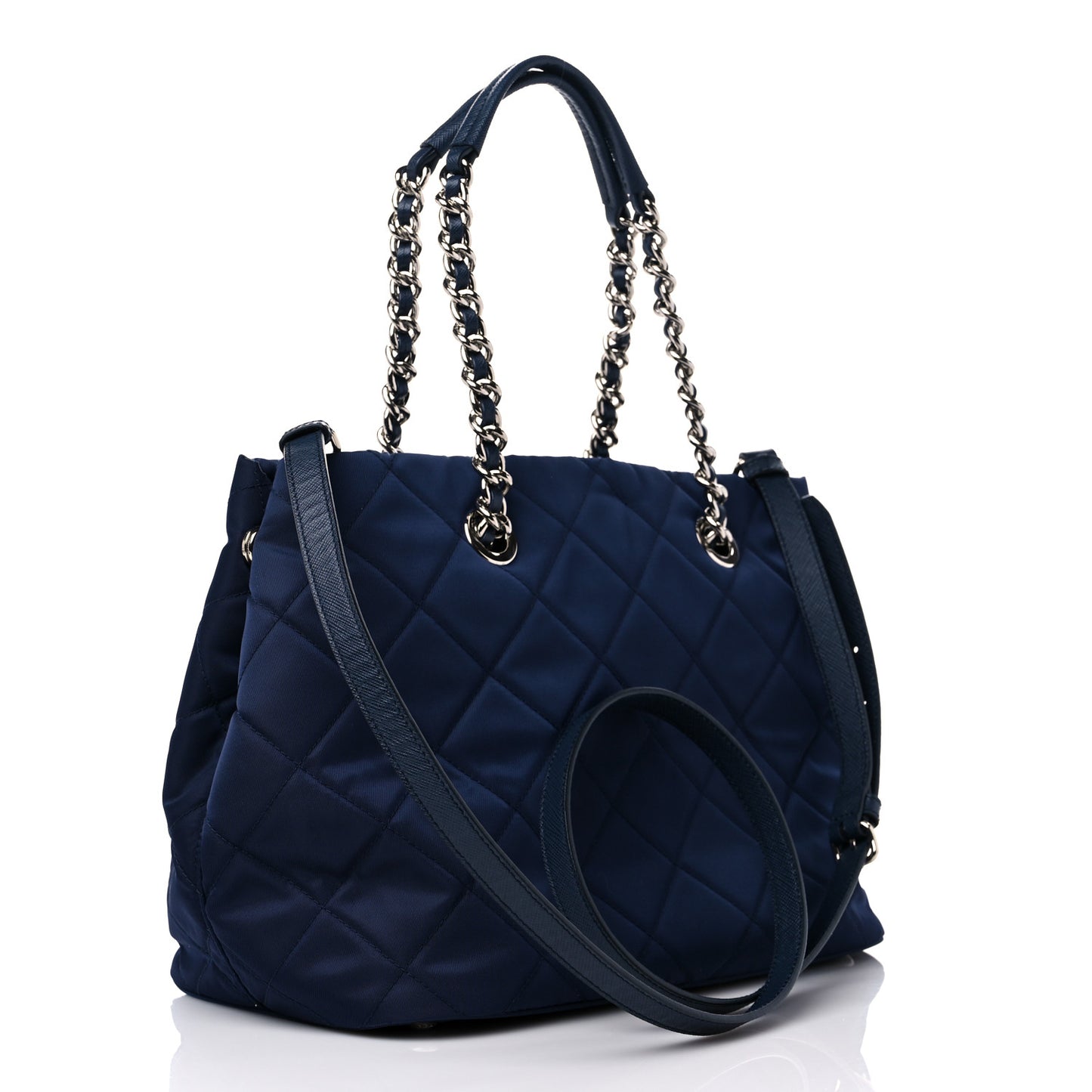 Nylon Tessuto Impuntu Quilted Shoulder Bag Baltico