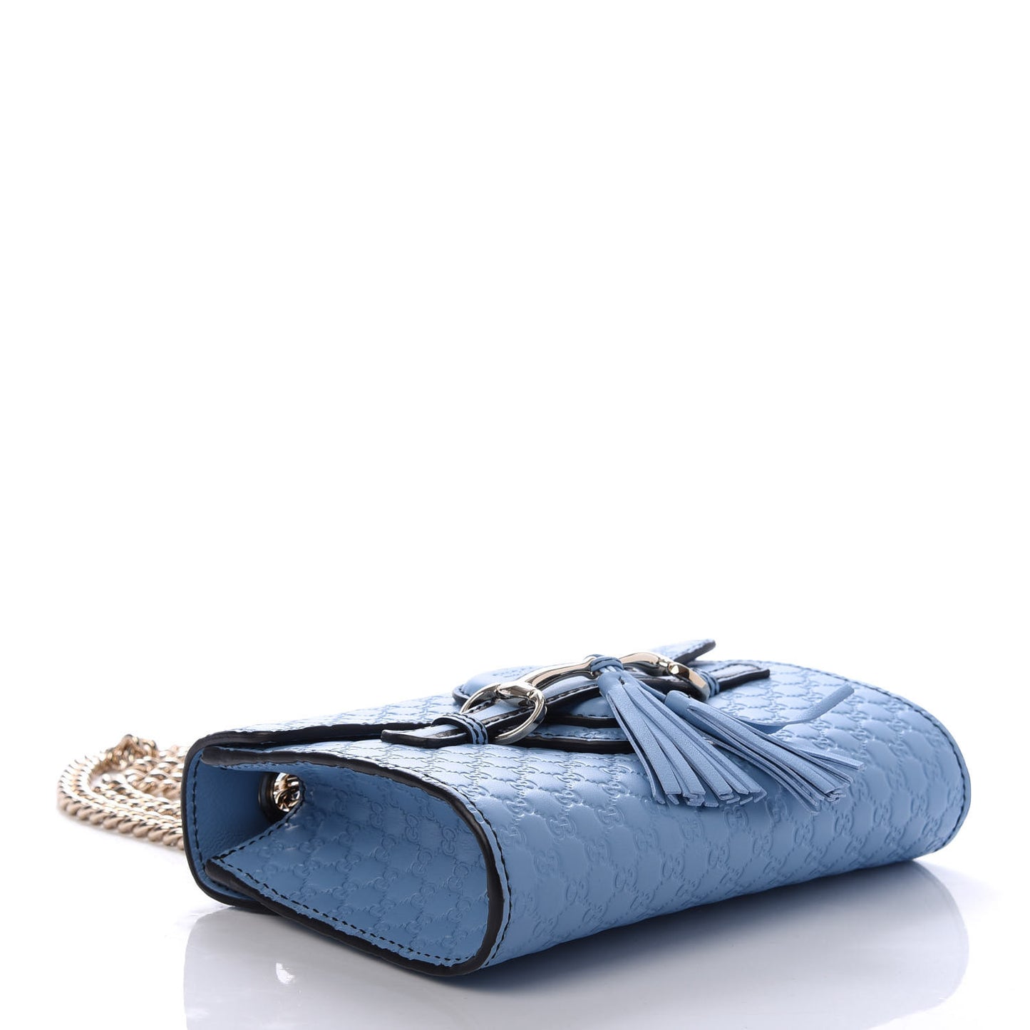 Soft Microguccissima Mini Emily Chain Shoulder Bag Mineral Blue