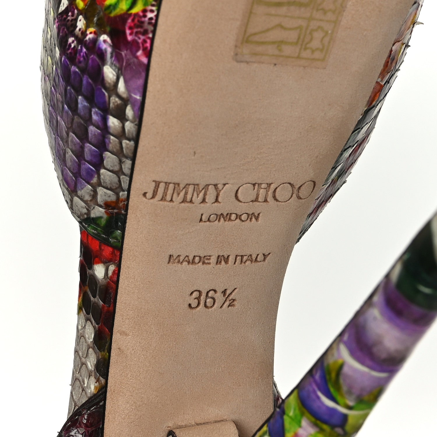 Jimmy Choo Python Floral Lola 130 Platform Sandals 36.5 Multicolor 7 of 8