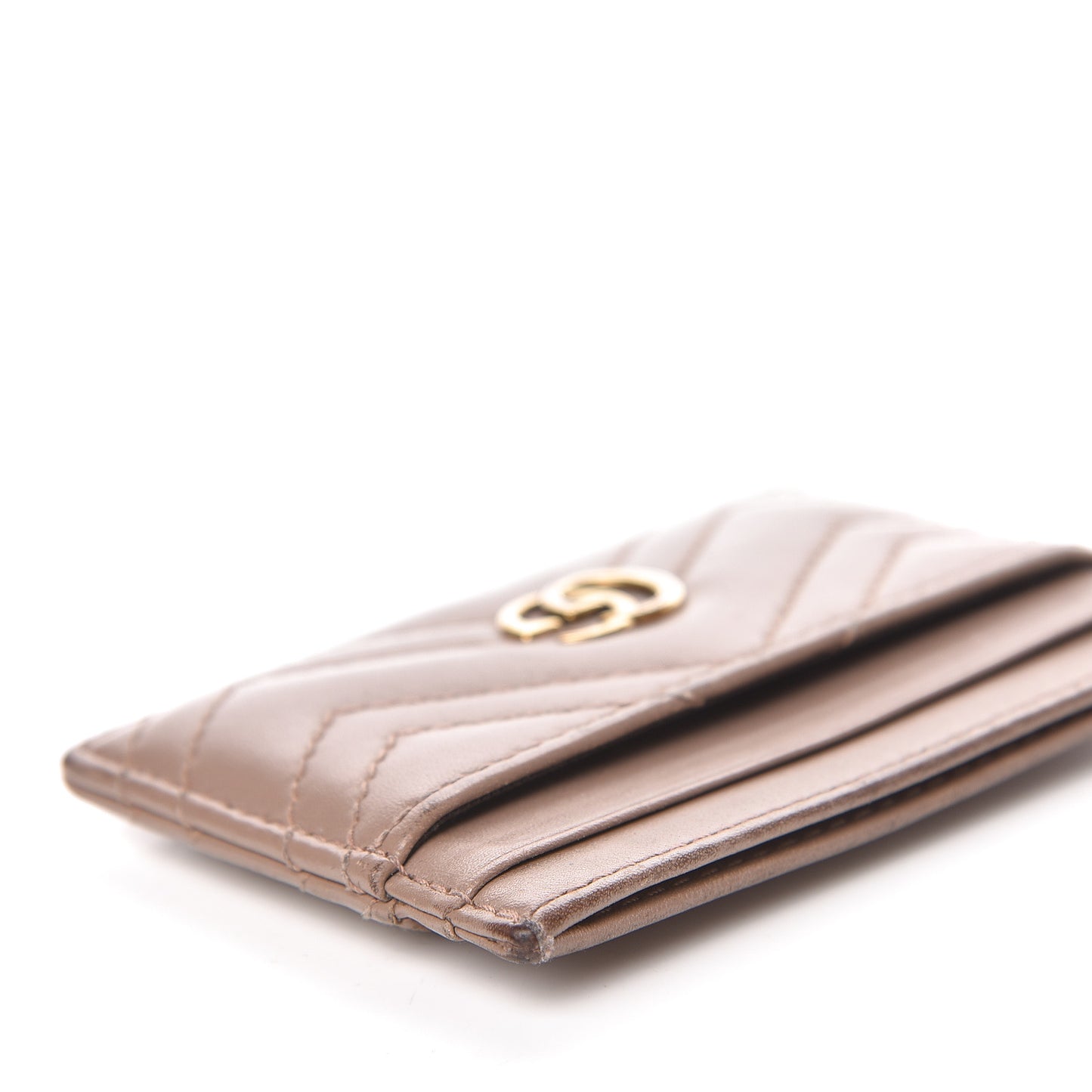 Calfskin Matelasse GG Marmont Card Holder Porcelain Rose