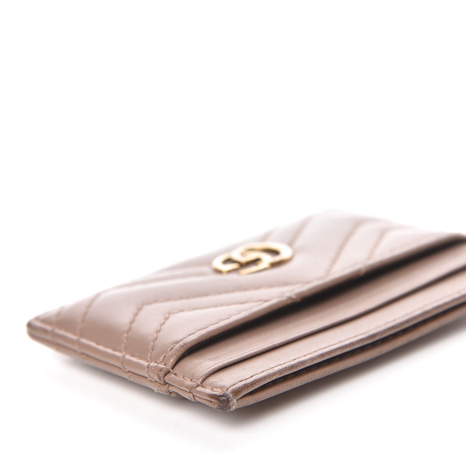 Gucci Calfskin Matelasse GG Marmont Card Holder Porcelain Rose 9 of 12