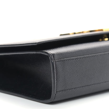 Saint Laurent Grain De Poudre Medium Classic Monogram Kate Satchel Black 6 of 7