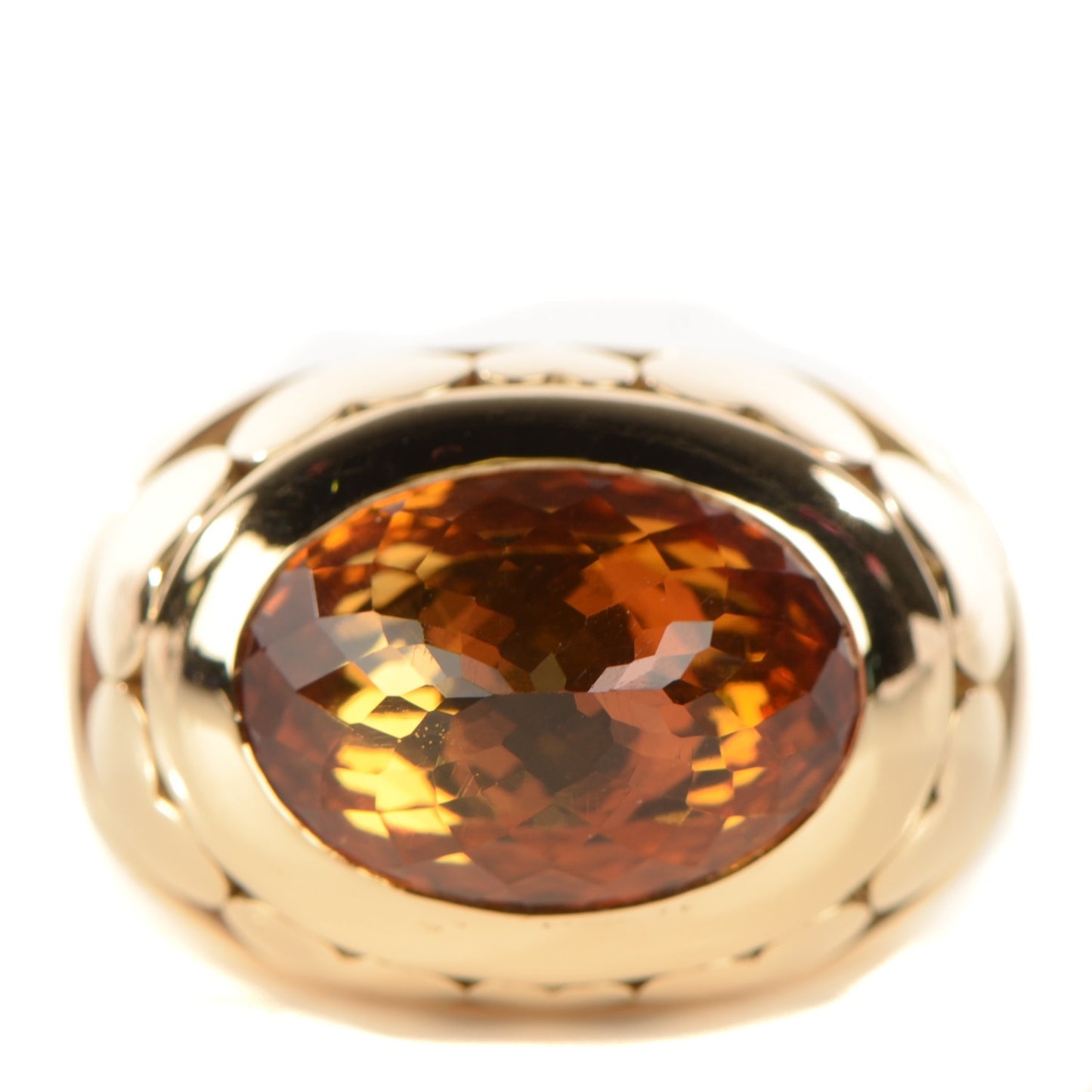 18K Yellow Gold Citrine Ring 55 7