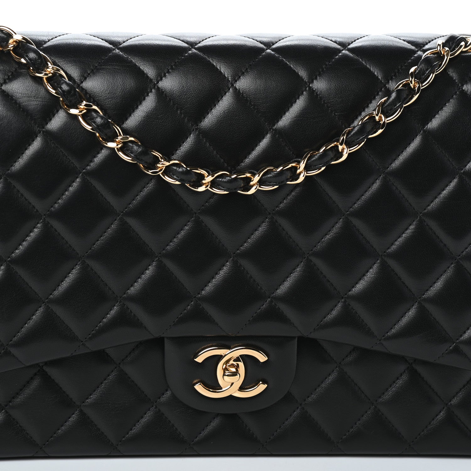 Chanel Lambskin Quilted Maxi Double Flap Black 8 of 10