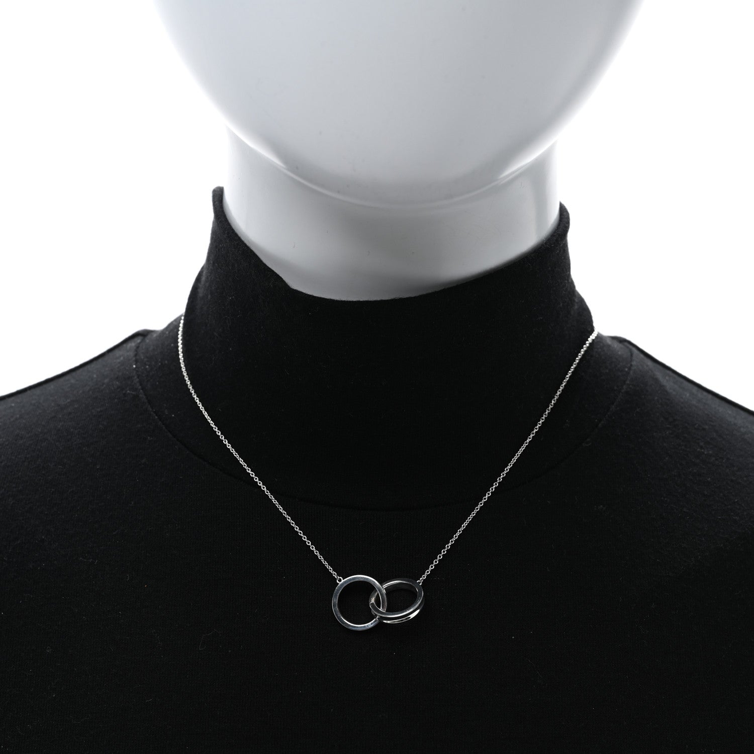 Tiffany Sterling Silver 1837 Interlocking Circles Pendant Necklace 2 of 4