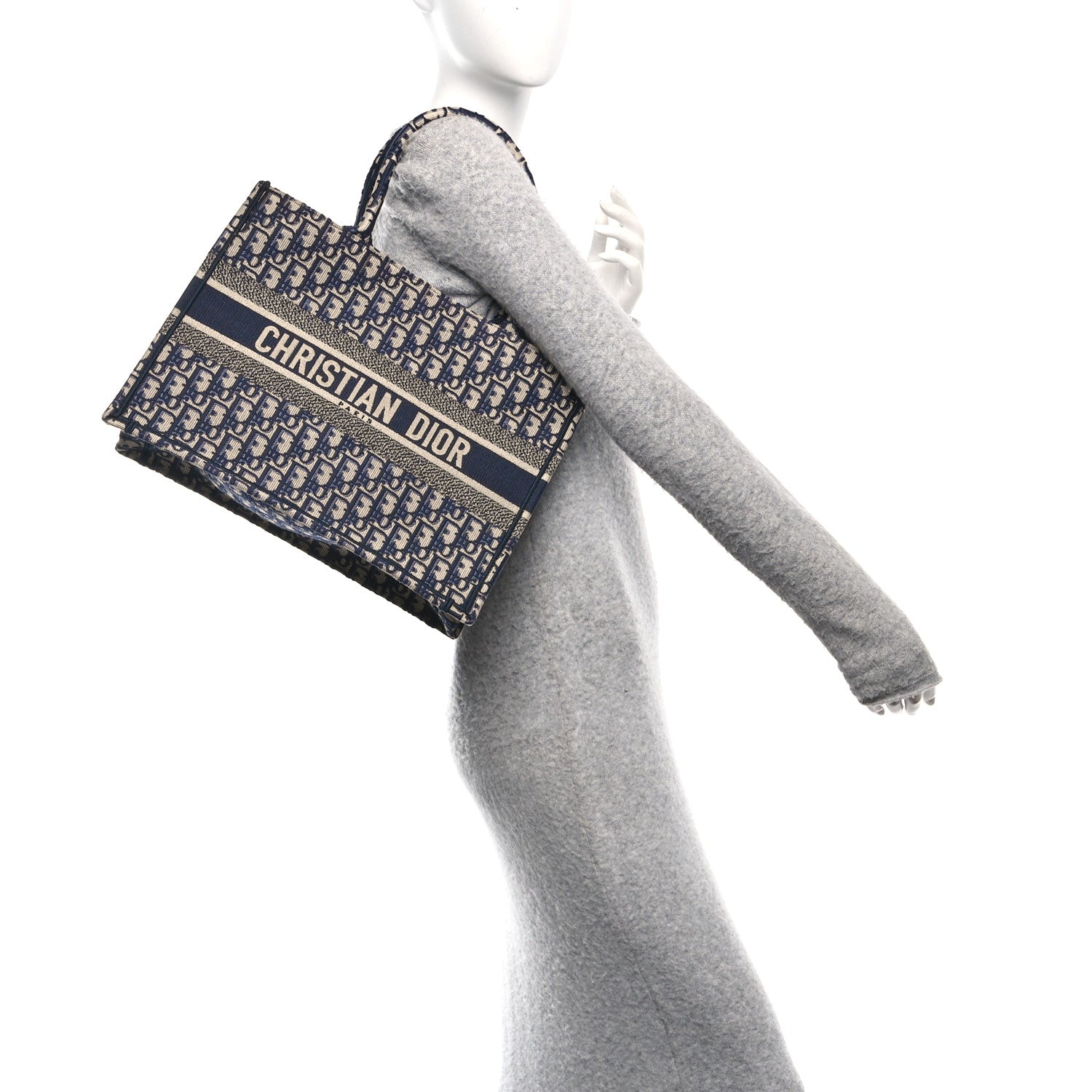 Christian Dior Oblique Medium Book Tote Blue Multicolor 2 of 12