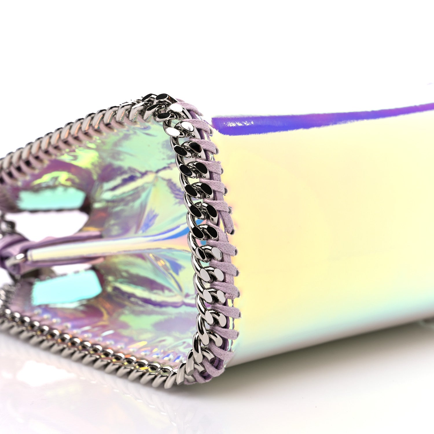 Stella McCartney Holographic Faux Leather Mini Falabella Silver 7 of 8
