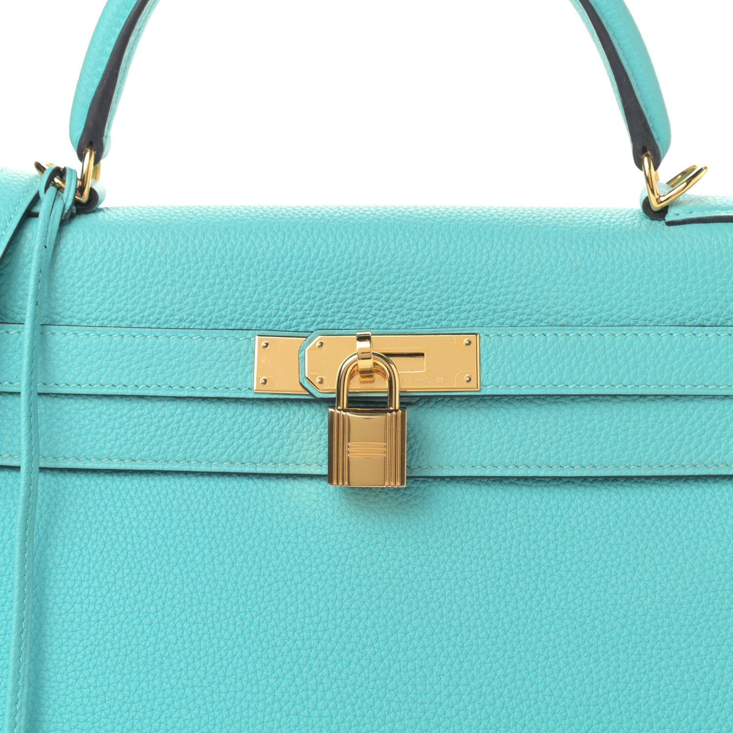 Hermes Togo Kelly Retourne 32 Bleu Atoll 8 of 11