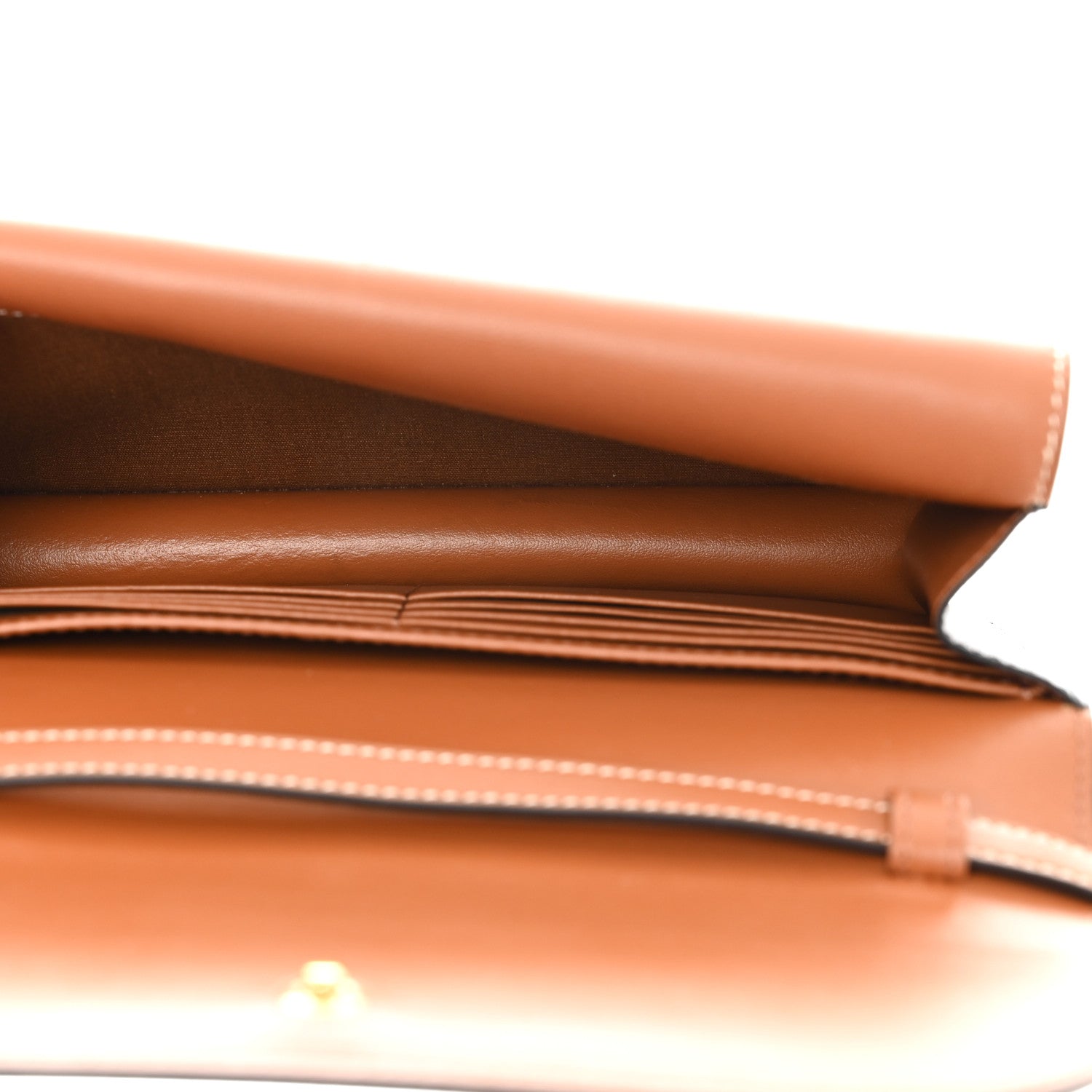 Celine Triomphe Canvas Lambskin Wallet On Strap Tan 5 of 11