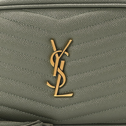 Saint Laurent Grain De Poudre Matelasse Monogram Mini Lou Camera Bag Light Sage 8 of 11