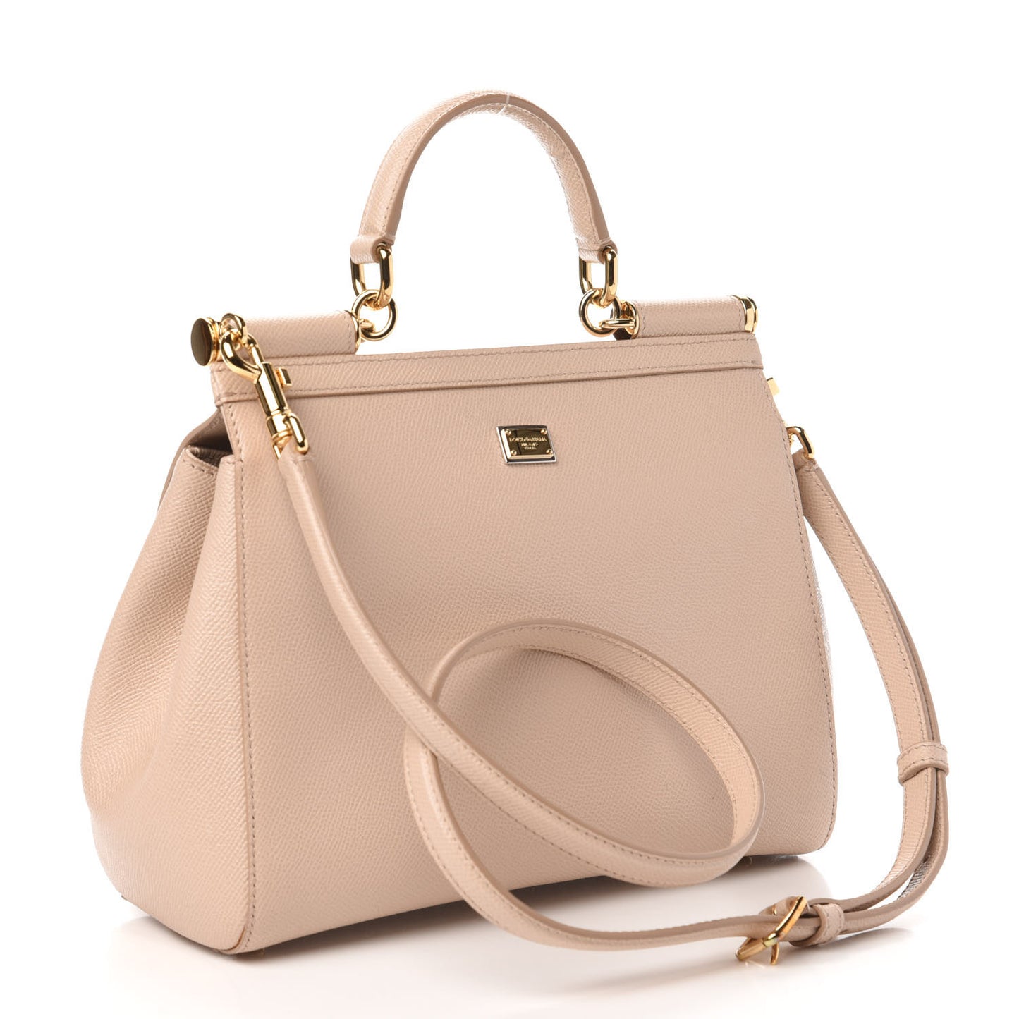 Dauphine Medium DG Family Patch Miss Sicily Satchel Beige