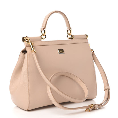 Dolce & Gabbana Dauphine Medium DG Family Patch Miss Sicily Satchel Beige 3 of 9