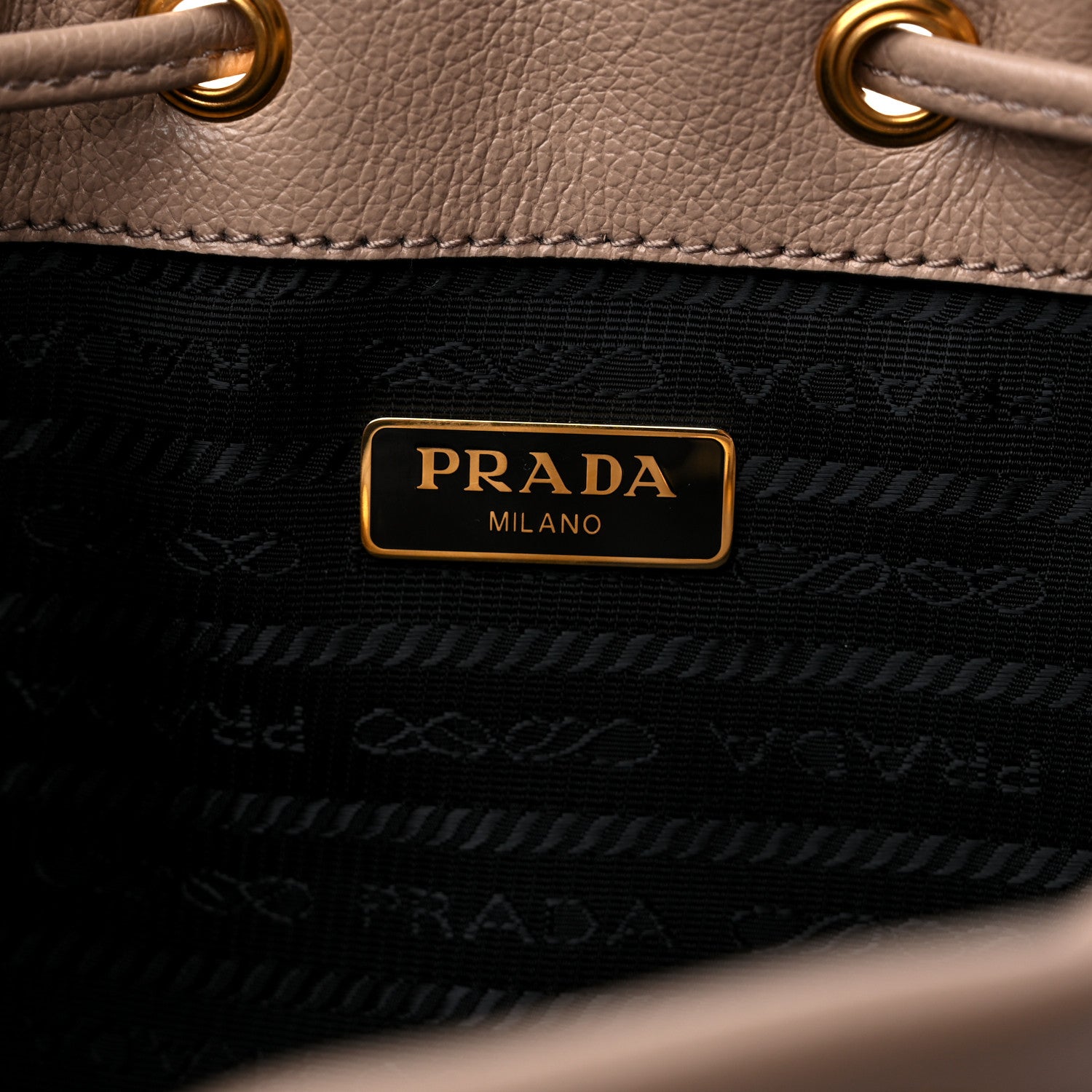 Prada Glace Calfskin Embossed Bucket Bag Cammeo 6 of 8