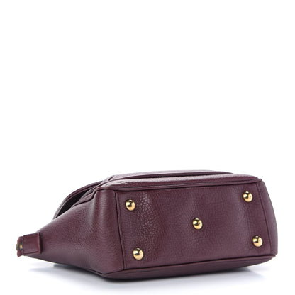 Gucci Pebbled Calfskin Small 1973 Top Handle Satchel Burgundy 4 of 9