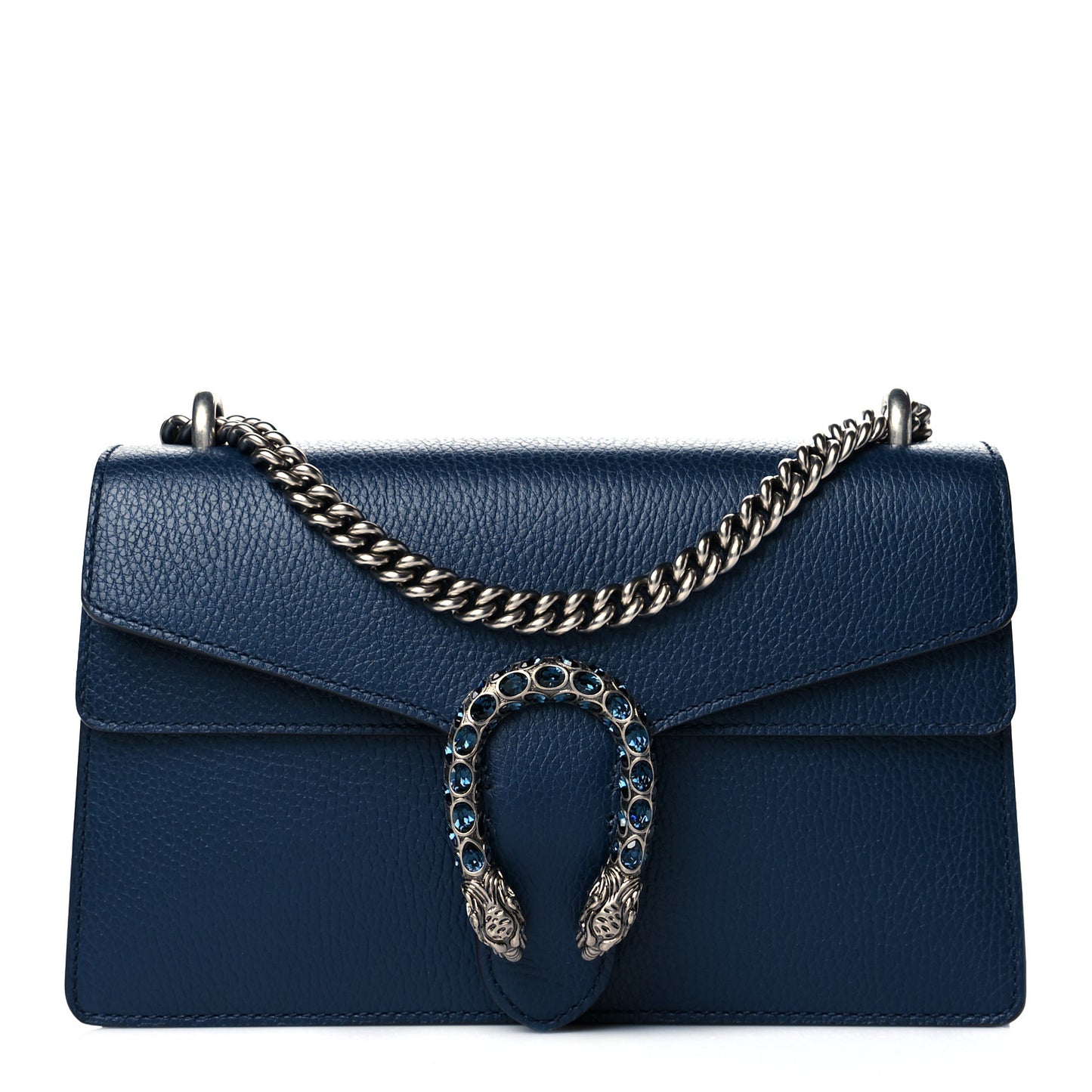 Dollar Calfskin Crystal Small Dionysus Shoulder Bag Blue Agata Montana Sapphire