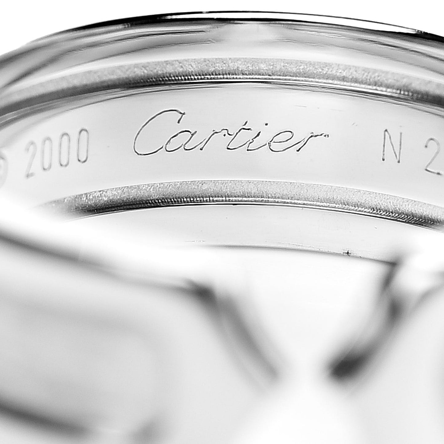 18K White Gold 6.5mm C De Ring 50 5.25