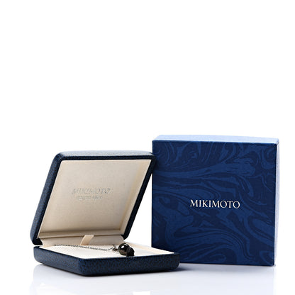 Mikimoto 18K White Gold Diamond Black South Sea Pearl 9mm Pendant Necklace 5 of 5