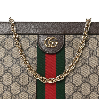 Gucci GG Supreme Monogram Web Small Ophidia Chain Shoulder Bag Brown 9 of 11