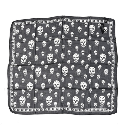Alexander McQueen Silk Chiffon Skull Scarf Black Ivory 1 of 3