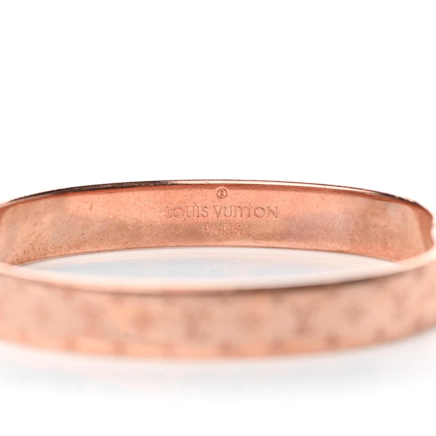 Louis Vuitton Brass Monogram Nanogram Cuff M Pink Gold 4 of 6