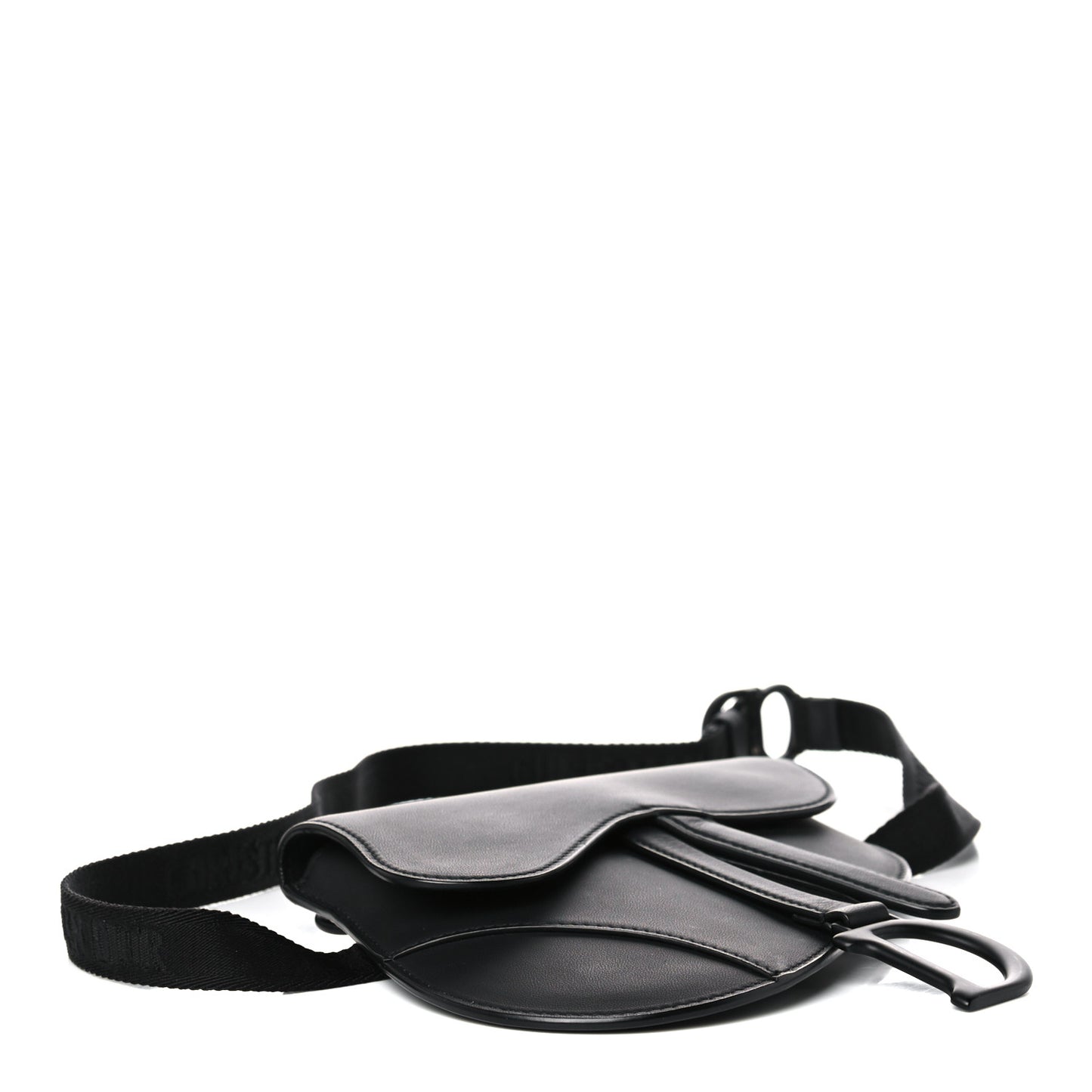 Ultra Matte Calfskin Saddle Belt Bag Black