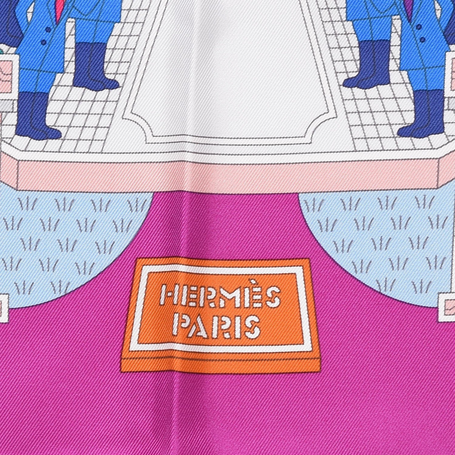 Hermes Silk La Maizeon des Carres Scarf 90 Fuchsia Blanc Multicolore 4 of 7