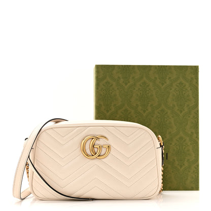 Gucci Calfskin Matelasse Small GG Marmont Chain Shoulder Bag White 11 of 11