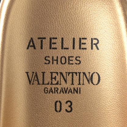 Valentino Garavani Metallic Kidskin Atelier 03 Rose Edition Double Buckle Slide Sandals 36 Antique Brass 10 of 10