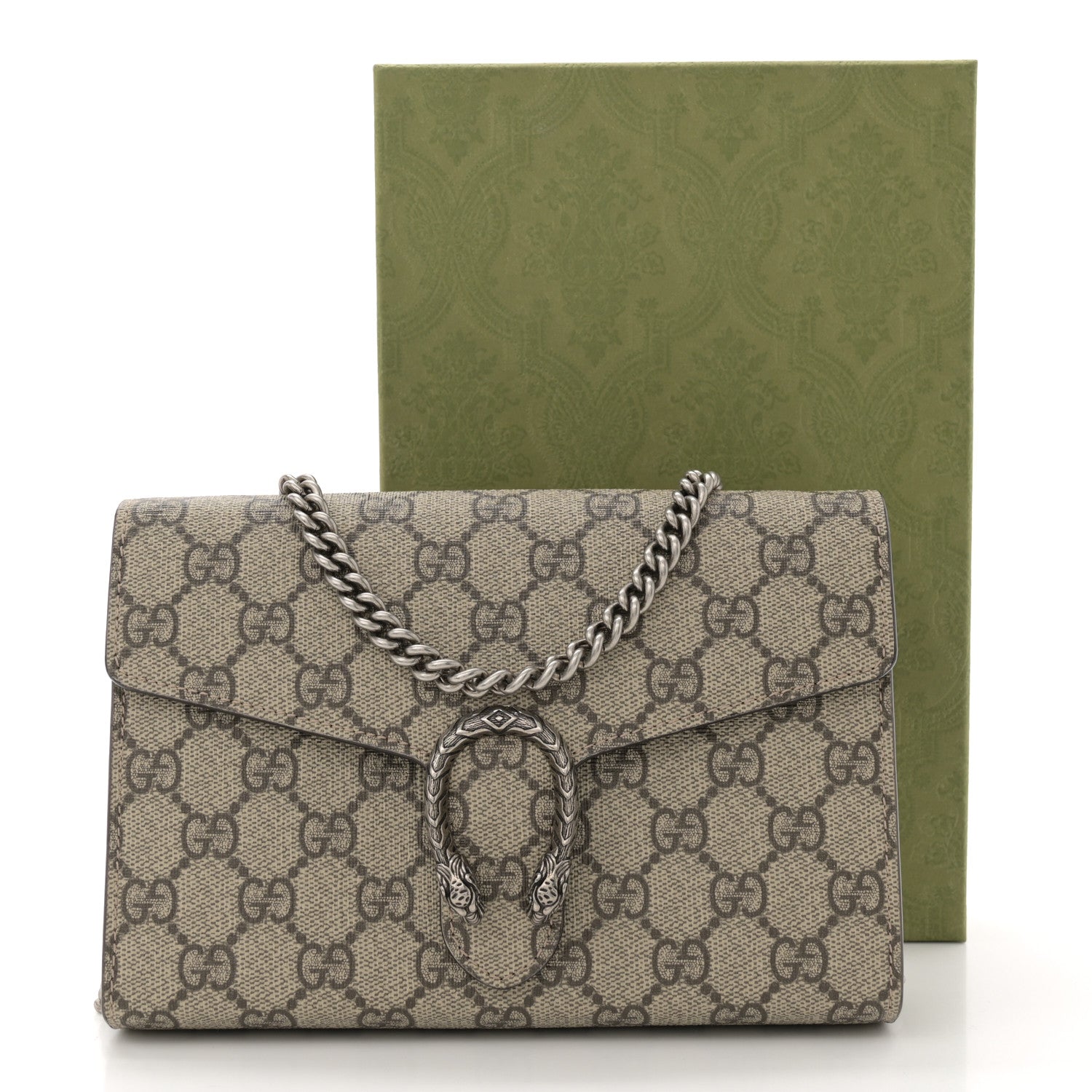 Gucci GG Supreme Monogram Mini Dionysus Chain Wallet Beige Taupe 13 of 13