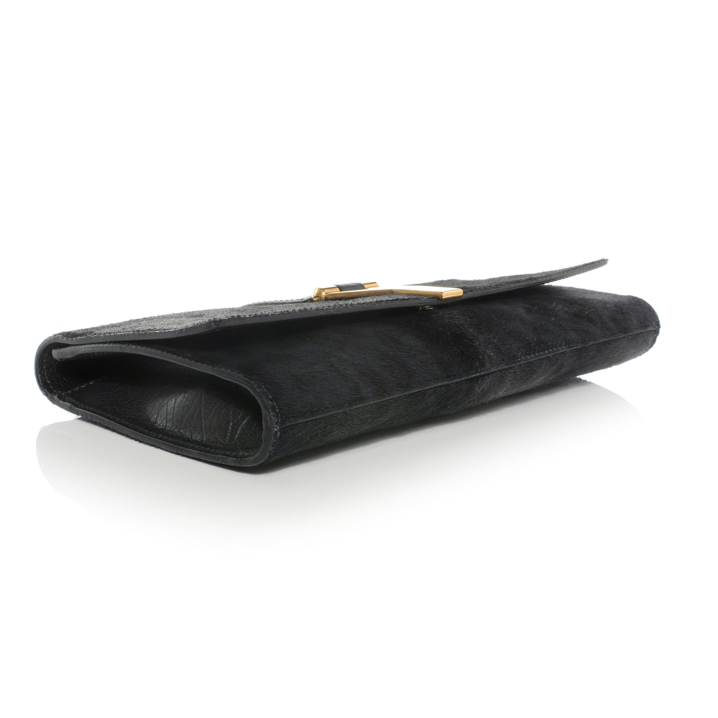 Calf Hair and Leather ChYc Clutch Black