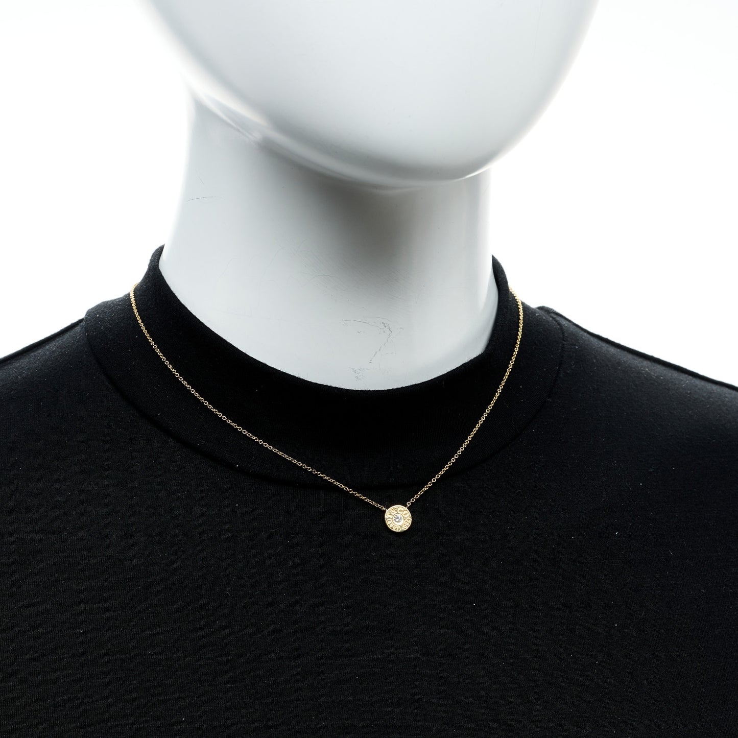 18K Yellow Gold Diamond 1837 Circle Pendant Necklace