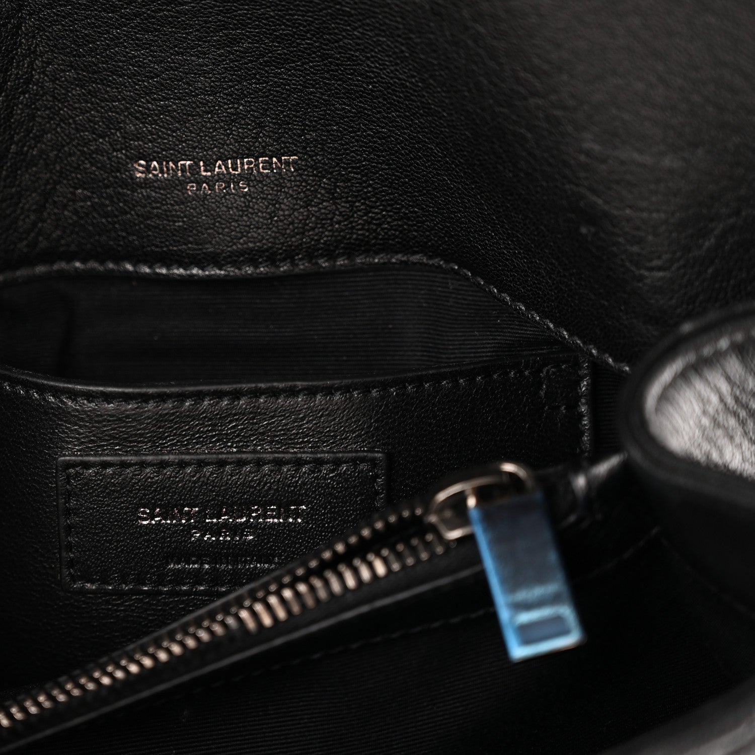 Saint Laurent Sheepskin Matelasse Chevron Monogram Medium College Bag Black 6 of 10